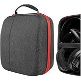 Geekria Shield Headphones Case Compatible with Audio-Technica ATH-R30x, ATH-R50x, ATH-AD700X, ATH-AD900X, Replacement Hard Shell Travel Carrying Bag with Cable Storage (Dark Grey)