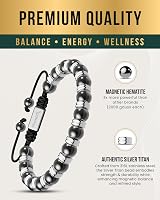MagnetRX Magnetic Hematite Bracelet MAX Strength 8mm Beads Silver Titan view 5
