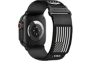 BXUXOHS Rugged Nylon for Apple Watch Ultra 2/ Ultra 3 Band Series 11/10/9/8/7/6/5/4/3/SE iWatch Bands Men,Soft Woven Stars-Stripes Flag Wristbands Strap for Apple Watch Ultra 3/2/1 49mm 46mm 45mm 44mm 42mm