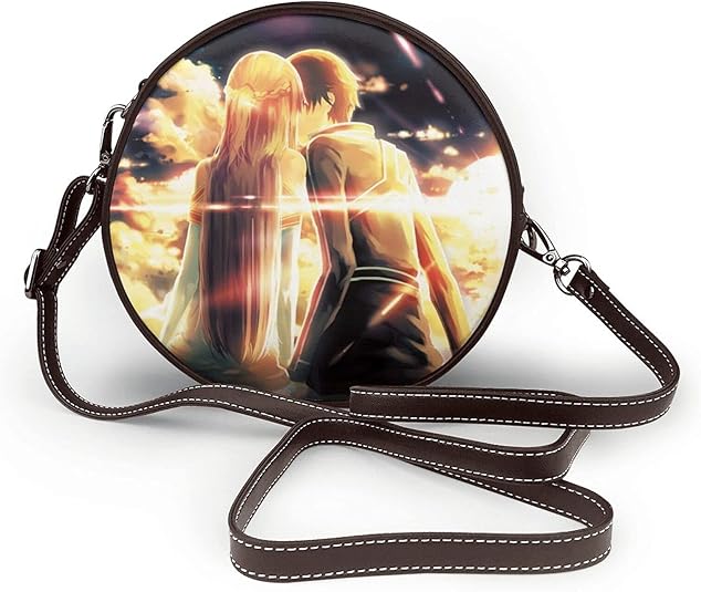 Sword Art Online Cross Body Bag Women Leather Round Shoulder Bag Small