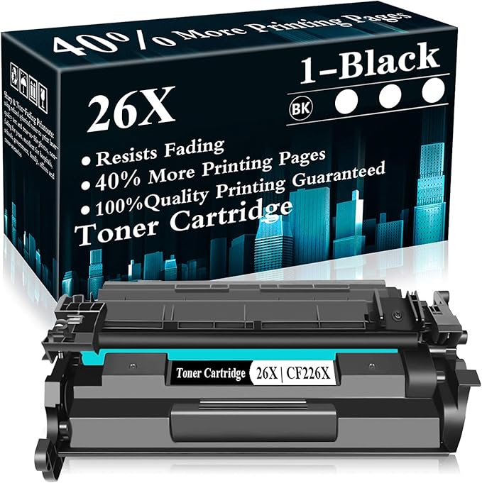 1 Black 26X CF226X Toner Cartridge Replacement for HP