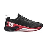 WILSON Men's Sneaker, Black/Infrared/White, 7