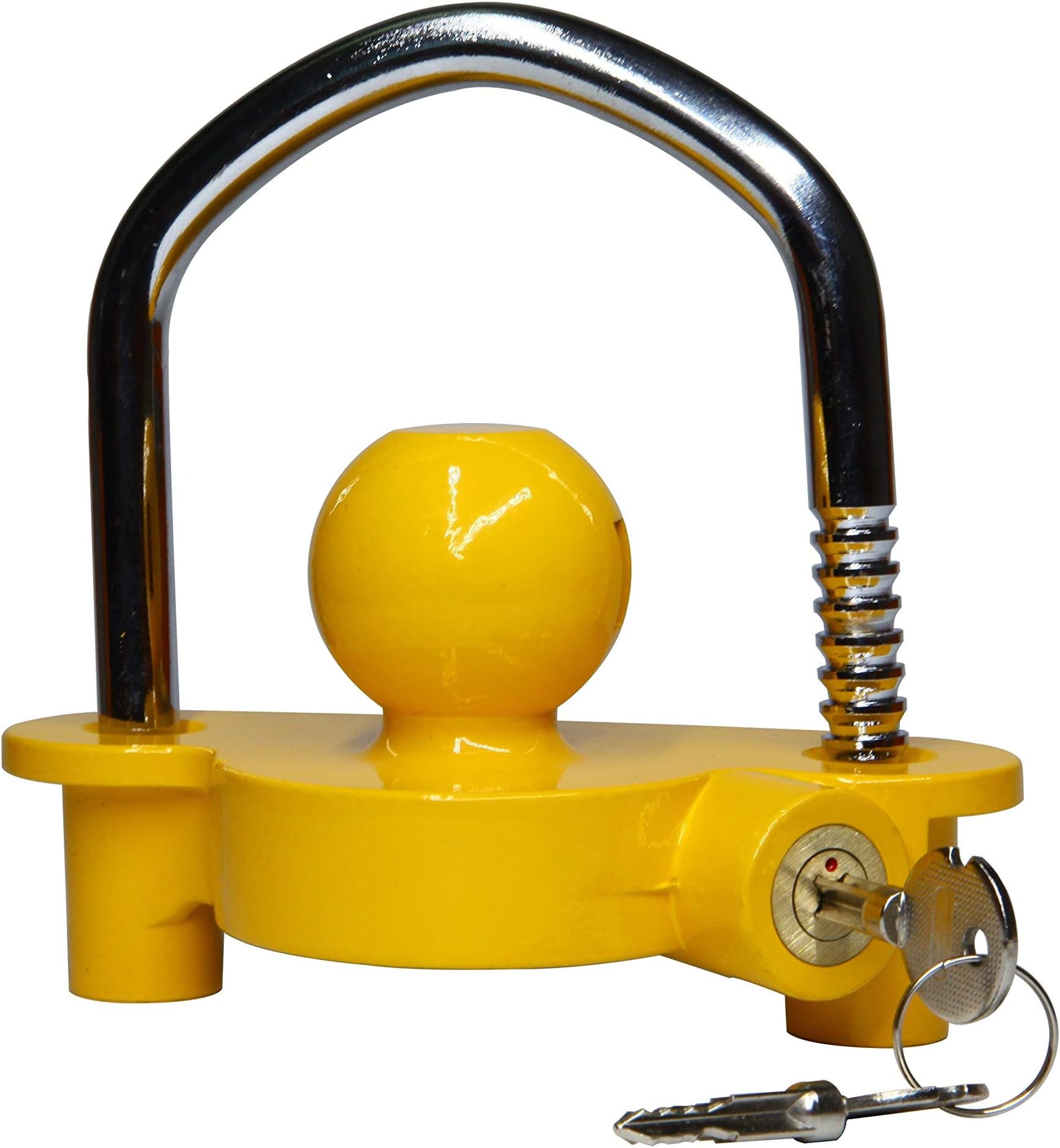 Universal Coupler Lock Universal Coupler Trailer Hitch Security Lock Adjustable Storage Security Heavy-Duty Steel fits 1-⅞", 2", and 2-5/16" couplers Replaces#72783