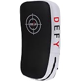 Defy Sports Leather Thai Pads - Strike Curved Karate Pads with Double Layered Buckle Straps - Perfect for Boxing, Karate &amp; MMA Training - Durable &amp; Lightweight Kicking Pads (1 Per Pack)