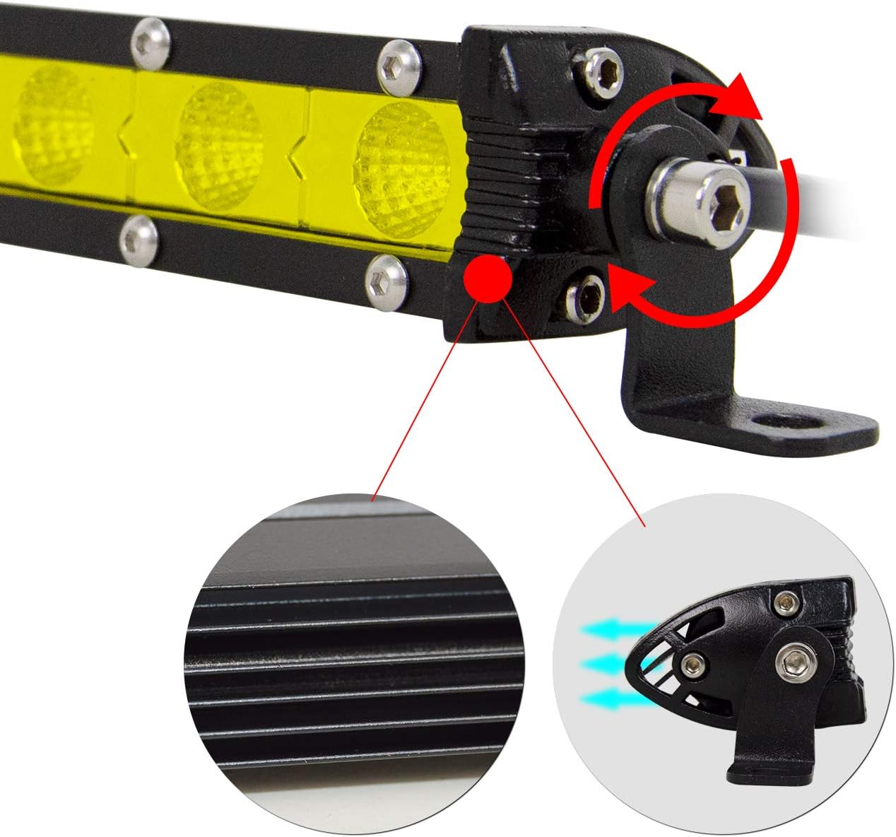 Willpower 25 inch 120W Single Row LED Light Bar Low Profile Ultra Thin Slim Mini Spot Flood Combo Beam Led Off Road Lights Driving Lights Led Fog: Automotive