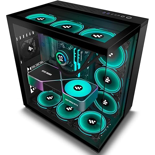 KEDIERS PC Case PWM Cases Fans,ARGB Mid Tower ATX Gaming