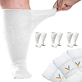 Viasox EasyStretch Diabetic Socks for Men & Women, Non Binding Top, Seamless Toe, Loose Fit, 3 Pack