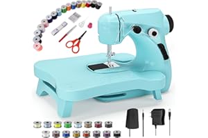 MILEONAIM Mini Sewing Machine, Portable with Extension Table & Sewing Kit, Dual Speed Control, Built-in Light, Ideal for Beginners & Quick Household Repairs