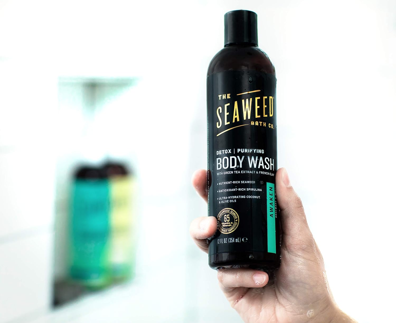 The Seaweed Bath Co. Purifying Detox Body Wash, Awaken Scent (Rosemary and Mint), 12 fl. oz. : Beauty
