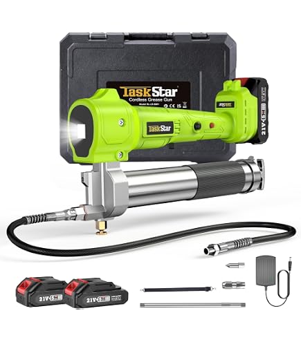 Alloyman 2-in-1 Electric Grease Gun Kit - 6000-12000 PSI, 2x 4.0Ah Batteries, 20oz Capacity