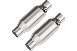 ASOPARTS 2.25" Universal Catalytic Converter, 2.25" Inch Inlet/Outlet Cat Converter with O2 Port (2 Pcs)