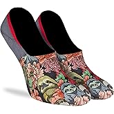 Good Luck Sock Women's Floral Sloths No-Show Invisible Socks, Adult