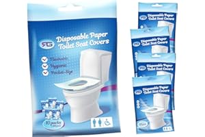 Rockland Guard Toilet Seat Cover - Flushable & Disposable Toilet Seat Cover for Bathroom - Road Trip Accessories & Travel Essentials for Kids & Adults - 10 Resealable Packs with 10 Sheets - 100-Count