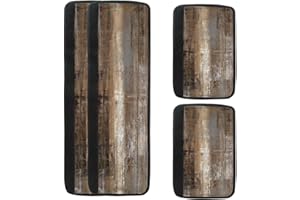 MCALK 4 Pc Brown Kitchen Handle Covers Set, Dark Brown Refrigerator & Microwave Handle Covers, Suitable for Ovens and Dishwashers, Washable, Durable, Anti-Slip, Abstract Art Decor