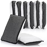 Mudder 8 Pcs Car Interior Scrubbing Sponge 5'' x 3'' Fiber Car Wax Applicator pad Household Cleaning Sponges for Leather Car Seat Couch Cleaning (Gray White)