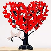 CUTE POPUP Romantic Heart Tree 3D Pop Up Anniversary & Birthday Card for Couples, Wife, Husband, Boyfriend or Girlfriend – Heartfelt Valentine Love Card with Italian Paper, Envelope & Thank You Note (Green)