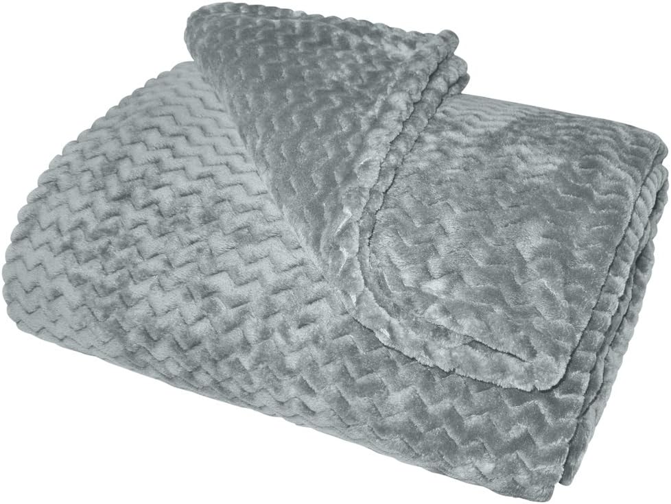 ShawsDirect Moda Soft Velvet Plush Sofa/Bed Blanket Throw, Approx 127cm x 152cm (Silver)