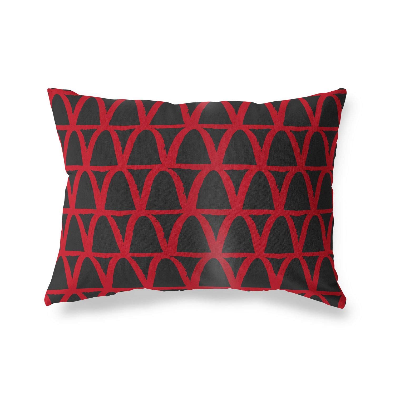BonaMaison Decorative Cushion Cover, Red Black Throw Pillow Covers, Home Decorative Pillowcases for Livingroom, Sofa, Bedroom, Size: 45X60 Cm - Designed and Manufactured in Turkey