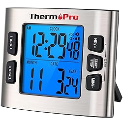 ThermoPro TM02 24 Hours Digital Timer with Dual