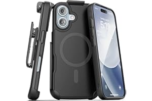 Encased SlimShield for iPhone 16 Belt Clip Case with Phone Holster (Compatible with MagSafe) Matte Black (iPhone 16)