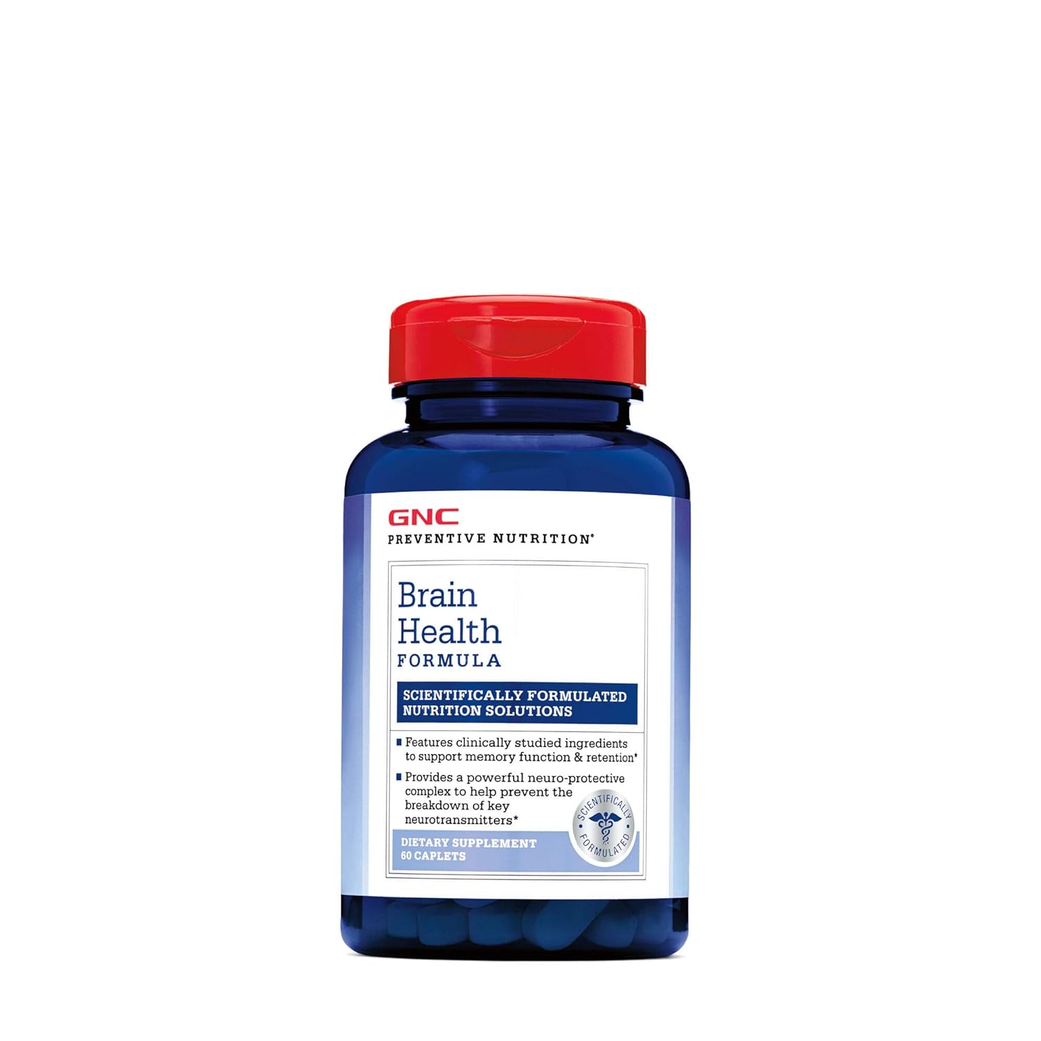 GNC Preventive Nutrition Brain Health Formula, 60 Caplets, Supports Memory Function