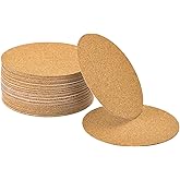 UXCELL 40 Pcs Self-Adhesive Cork Round, 3.5" x 3.5" Cork Tiles Backing Sheets for DIY Crafts, Brown
