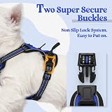rabbitgoo Dog Harness Small No Pull Adjustable Reflective Blue XS view 4