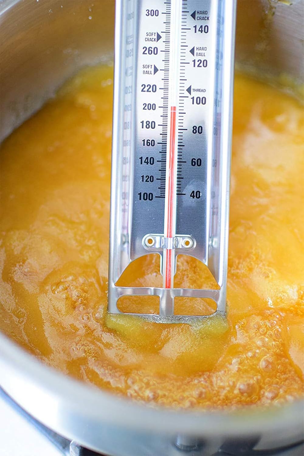 Candy Thermometer with Pot Clip Stay Cool Hanging Handle Professional Cooking Oil/Deep Fry Thermometer: Industrial & Scientific