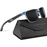 ANYLUV Polarized Sunglasses for Men Rectangular Classic Al-Mg Metal Frame Sun Glasses Mens Sunglasses with UV Protection