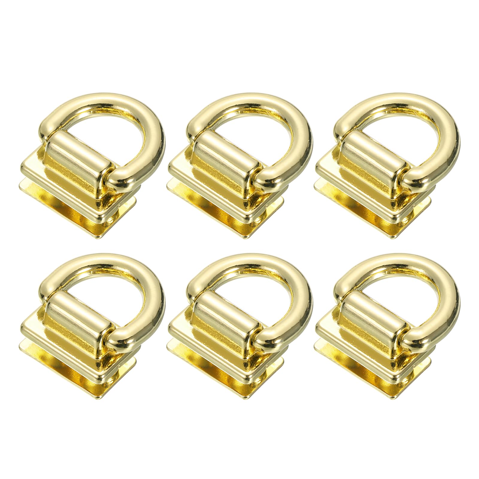 Uxcell Metal Bag Connector with D Ring, 6Pcs 18mm Purse Bridge Hanger Buckle with Screws for Purse DIY, Key Chain Lanyard (Gold Tone)
