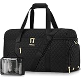 Weekender Bags for Women, Wide Open Large Travel Duffle Bag with Shoe Compartment, Overnight Hospital Bag For Women Labor Delivery, Carry on Bag Personal Item Travel Bag with Wet Pocket (Black)