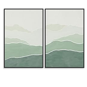 SIGNWIN 2 Piece Framed Canvas Wall Art Minimalism...