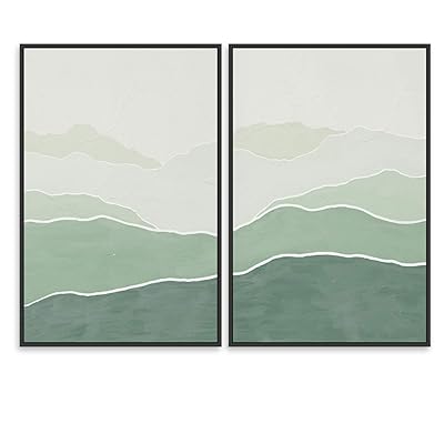 SIGNWIN 2 Piece Framed Canvas Wall Art Minimalism...