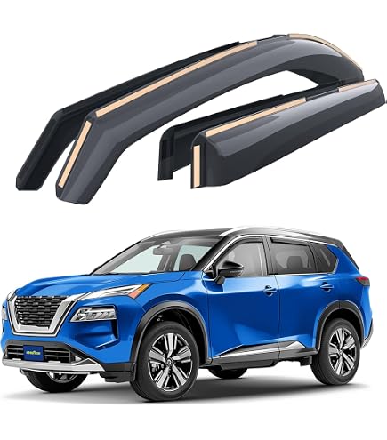 WeatherTech Side Window Deflectors For 2021-2023 Nissan Rogue - Dark Tint Rain Guards - View #10