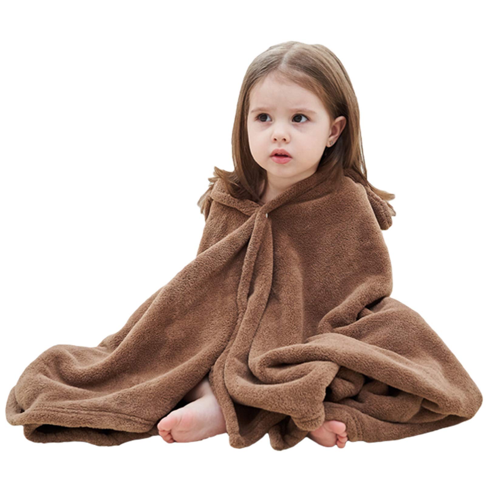 JK Home Boys Girls Hooded Beach Bath Towel - Kids Coral Fleece Cute Animal Bathrobe Bath Blanket Swimming Surfing Poncho Sport Robe