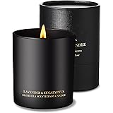 olorvela Candles for Men Wood Wicked Candles for Home Scented Mens Candle Aromatherapy 8oz, 50hr Burn Time, Lavender & Eucaly