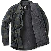 CQR Men's Flannel Shirt Jacket Long Sleeve, Winter Warm Outdoor Casual Plaid Jacket Coat with Pockets