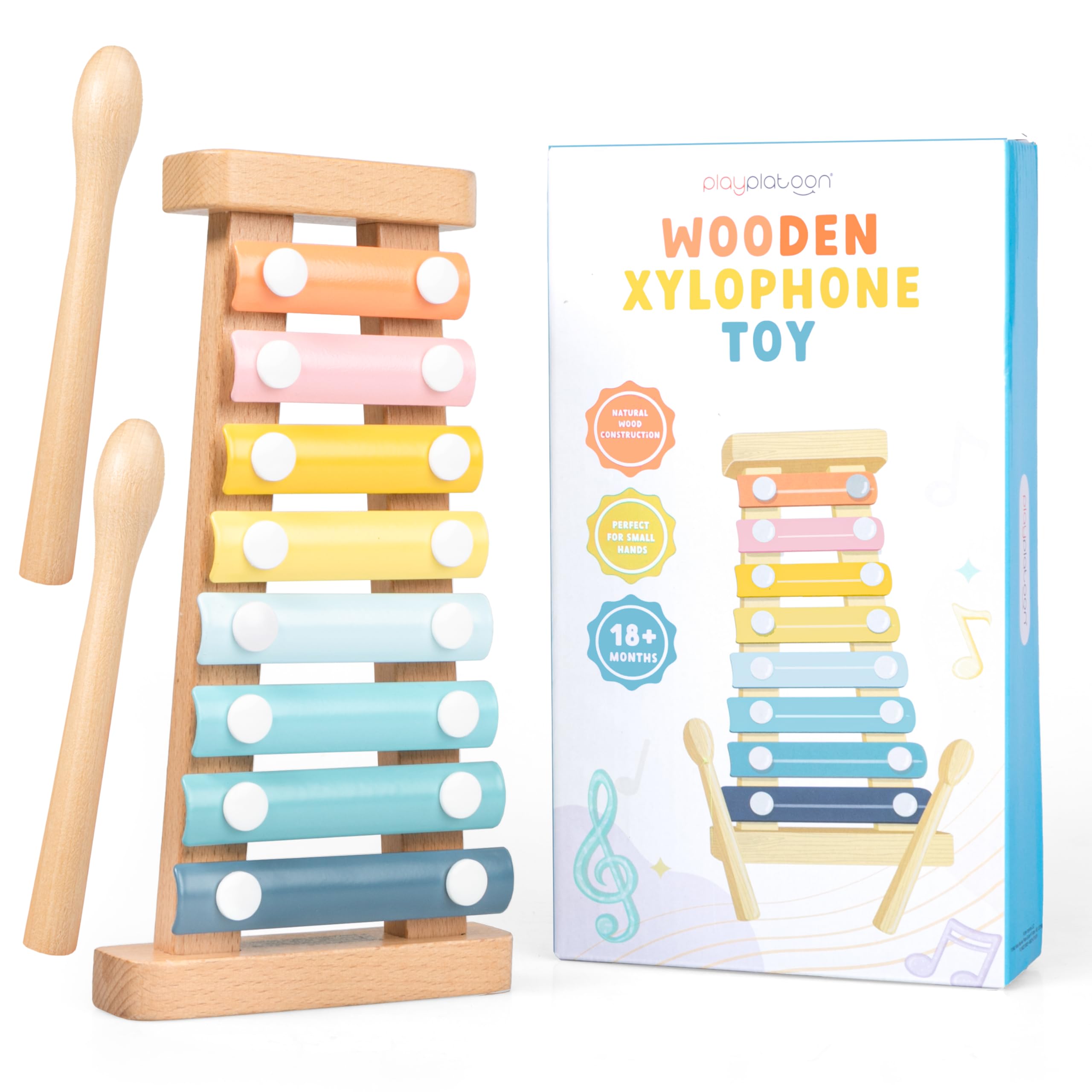 Photo 1 of Play Platoon Kids Xylophone for Toddlers 1-3 - Montessori Musical Instrument Toys for 1 Year Old, Music Instruments for Kids, Boho Baby Aesthetic Neutral, Montessori Playroom Decor