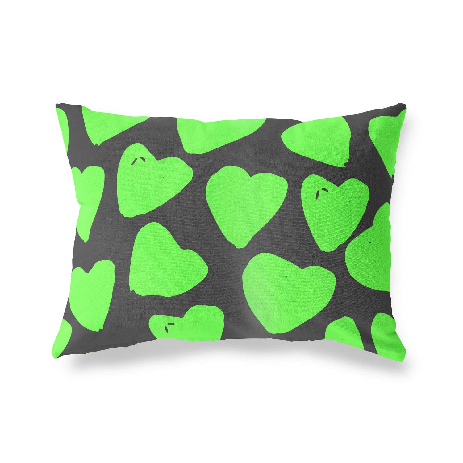 Bonamaison Decorative Cushion Cover Neon Green & Fume, Throw Pillow Covers, Home Decorative Pillowcases for Livingroom, Sofa, Bedroom, Size: 35x50 Cm - Designed and Manufactured in Turkey