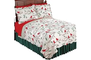 Collections Etc Winter Cardinals Christmas Quilt Bedding