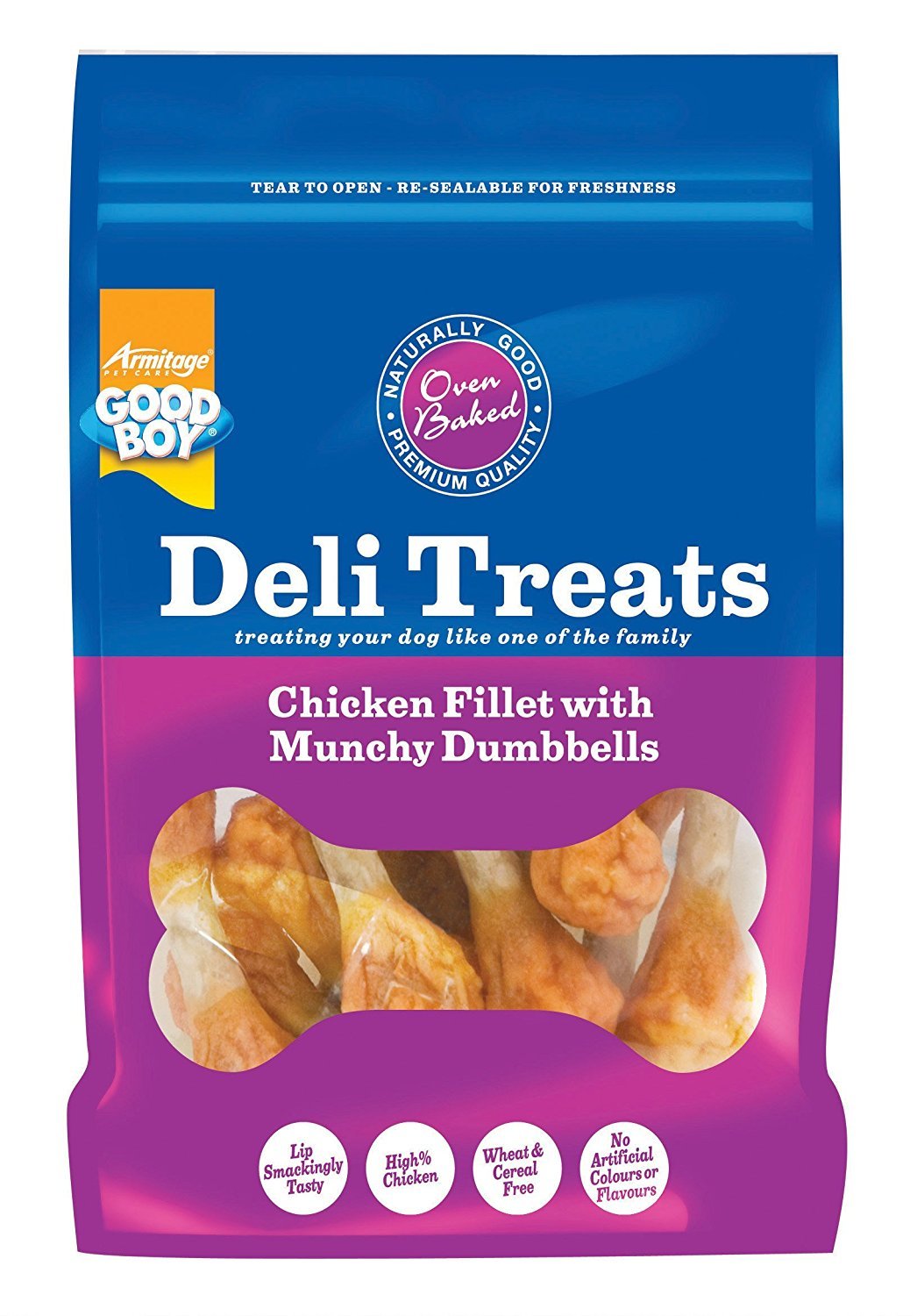 Good Boy Deli Chicken Fillet and Munchy Dumbbells Dog Treat 100g