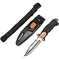Cressi Borg, Long Blade Knife for Diving and Spearfishing Knife - Pointed & Blunt Tip