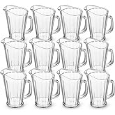 New Star Foodservice Polycarbonate Water Pitcher, Clear, 60 oz | Restaurant-Grade, Tapered Style, Set of 12