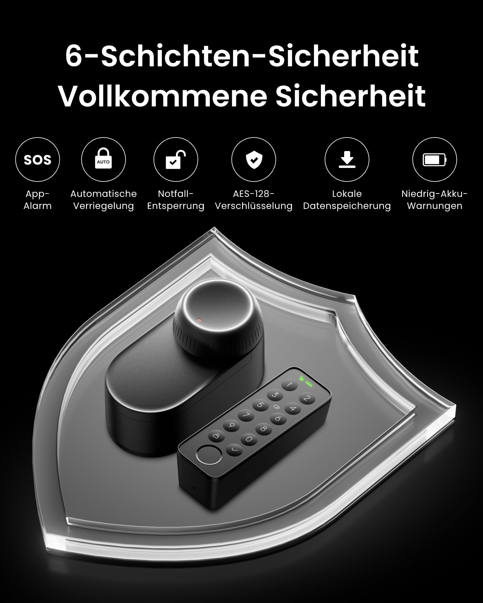 SwitchBot WLAN Smart Lock Ultra mit Fingerabdruck-Entsperrung, Elektronisches Türschloss mit Aufladbarem Akku, Türöffner per Fingerprint, Passcode, Smartphone, Alexa, Google, unterstützt Matter 8