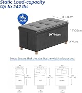BRIAN & DANY Ottoman Storage Box with 4 Wood Legs Gray 76 x 38 x 38 cm view 2