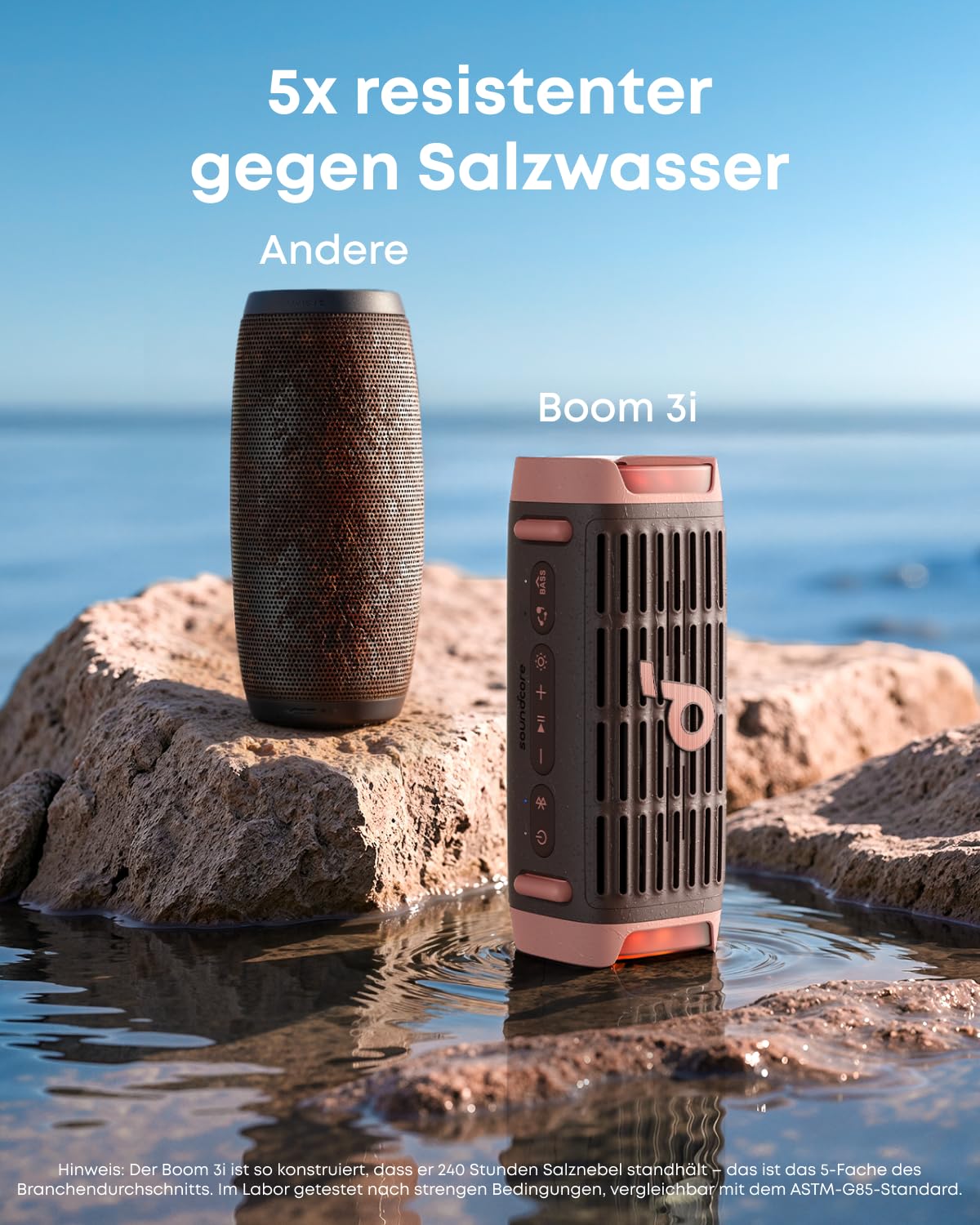 soundcore Boom 3i by Anker – Robuster Outdoor Lautsprecher, Bluetooth Lautsprecher, wasserdicht IP68, 50W BassUp™ 2.0 Sound, BT 5.3, 16h, Lichtshow + TWS-Stereo, Kayak, Angeln, Campen (Dschungelgrün) 6