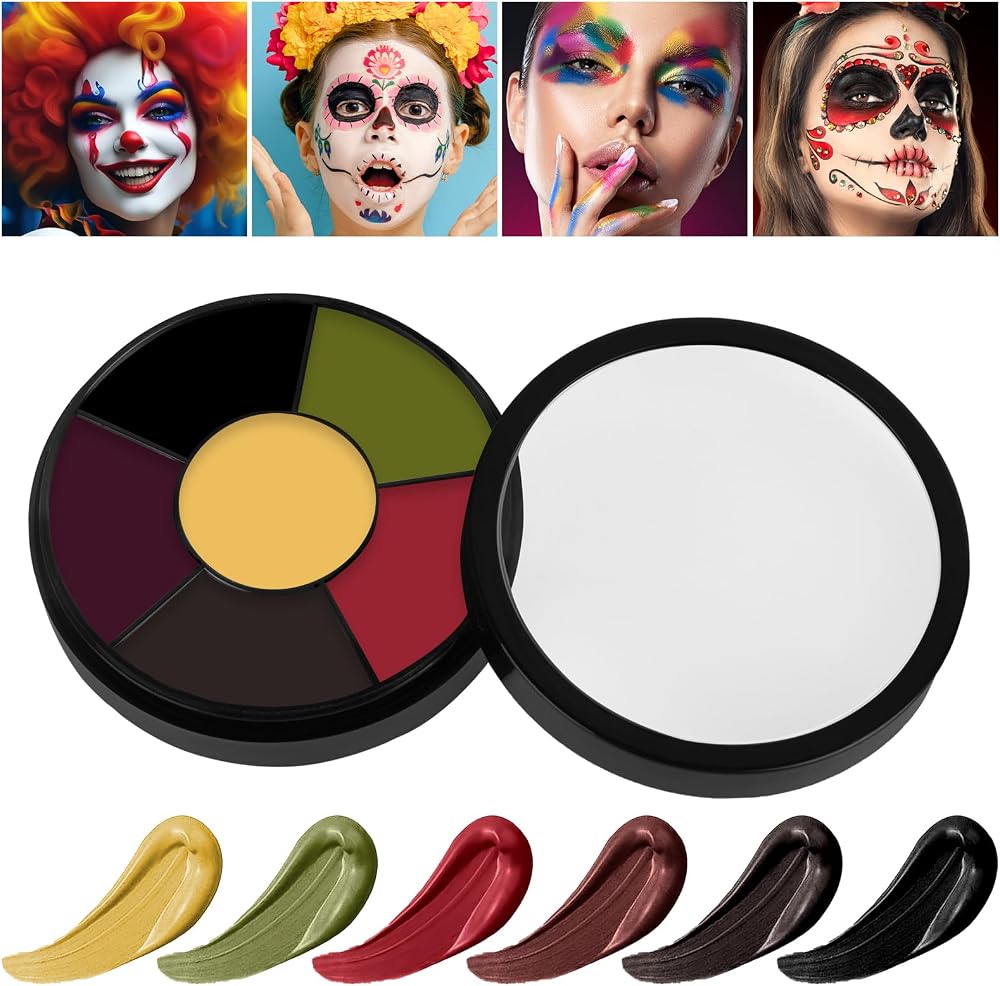 AOOWU 6 Color Bruise Wheel SFX Face Body Paint Kit Non-Toxic Halloween