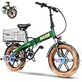 Folding Electric Bike for Adults, 750W Motor(1000W Peak),30MPH, 60Mile,48V 18AH Battery,20" Fat Tire Foldable Electric Bicycle,Commuter Beach Snow E-Bikes,7-Speed