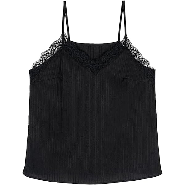 トップス Andmary Shirring ribbon camisole black F ANDMARY】Shirring ribbon camisole