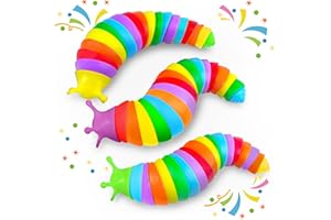 DR.KBDER Christmas Stocking Stuffer Gift for Baby Toddler Kids, 3PCS Fidget Slug Sensory Toy Airplane Travel Activities Road Trip Car Toys Autism Autistic ASMR Stuff Restaurant ADHD Caterpillar Worm Toy